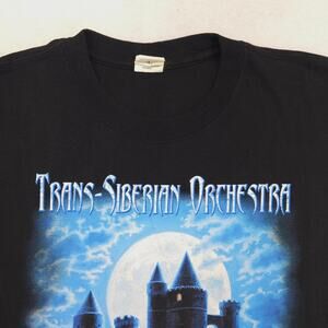 Trans Siberian Orchestra Band Crew Neck Short Sleeve T Shirt Mens Size L Black